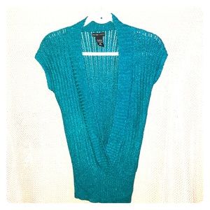 New York & Company Teal Sweater Top XS